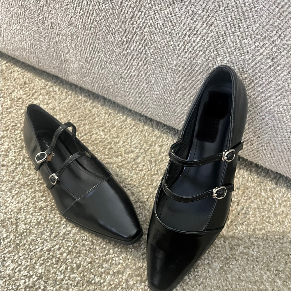 Belk Black Double Strap Flats